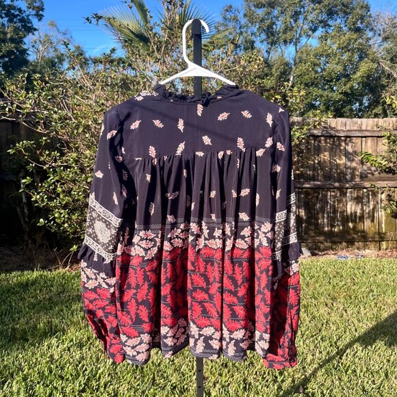 Sea New York Eloise Ruffled Printed Silk Crepe de Chine Blouse Size 6 - Picture 3 of 7